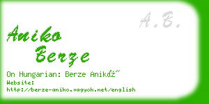 aniko berze business card